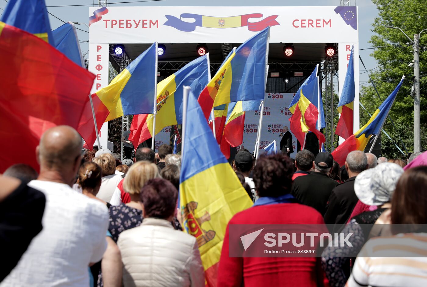 Moldova Politics Opposition Rally