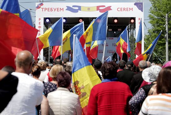 Moldova Politics Opposition Rally