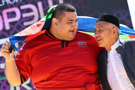 KAZANFORUM 2023. Head of Tatarstan Rustam Minnikhanov attends Izge Bolgar Zhyeny Festival