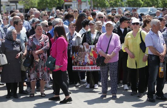 Moldova Politics Opposition Rally