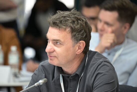 Founder of the Razvedka startup and investor community Vyacheslav Turpanov at the Expert Council for Selecting Startups in the Innopolis SEZ, held as part of the 14th International Economic Forum Russia - Islamic World: KAZANFORUM. Photos can be used on terms listed in the media-bank's Forum section. Location: Russia, Kazan. Author: Vladimir Astapkovich/ANO “Directorate for Sports and Social Projects”. KAZANFORUM 2023. Expert Council for Selecting Startups in the Innopolis SEZ