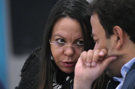 Latifa El Boyabdellau at the session, Tools to Support Initiatives and Projects for OIC Countries, held as part of the 14th International Economic Forum Russia - Islamic World: KAZANFORUM. Photos can be used on terms listed in the media-bank's Forum section. Location: Russia, Republic of Tatarstan, Kazan. Author: Kirill Kallinikov/ANO “Directorate for Sports and Social Projects”. KAZANFORUM 2023. Tools to Support Initiatives and Projects for OIC Countries