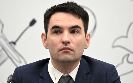 Artur Aminov at the OIC Young Diplomats Forum held as part of the 14th International Economic Forum Russia - Islamic World: KAZANFORUM. Photos can be used on terms listed in the media-bank's Forum section. Location: Russia, Republic of Tatarstan, Kazan. Author: Alexey Maishev/ANO “Directorate for Sports and Social Projects”. KAZANFORUM 2023. OIC Young Diplomats Forum