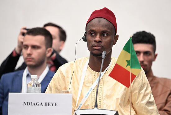 Ndiaga Beye at the OIC Young Diplomats Forum held as part of the 14th International Economic Forum Russia - Islamic World: KAZANFORUM. Photos can be used on terms listed in the media-bank's Forum section. Location: Russia, Republic of Tatarstan, Kazan. Author: Alexey Maishev/ANO “Directorate for Sports and Social Projects”. KAZANFORUM 2023. OIC Young Diplomats Forum