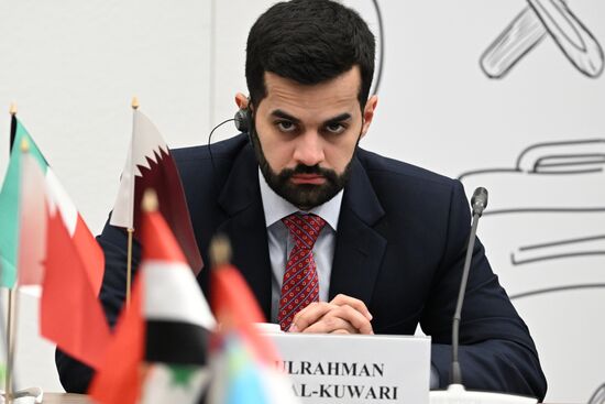 Ulrahman Al-Kuwari at the OIC Young Diplomats Forum held as part of the 14th International Economic Forum Russia - Islamic World: KAZANFORUM. Photos can be used on terms listed in the media-bank's Forum section. Location: Russia, Republic of Tatarstan, Kazan. Author: Alexey Maishev/ANO “Directorate for Sports and Social Projects”. KAZANFORUM 2023. OIC Young Diplomats Forum