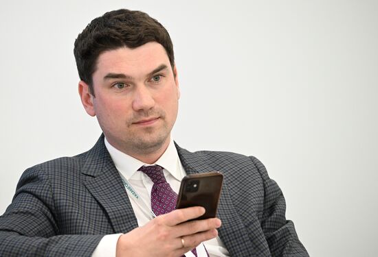 Director of the Project Implementation Department at Megafon Semyon Zahorov at the session, State and Business in Digital, held as part of the 14th International Economic Forum Russia - Islamic World: KAZANFORUM. Photos can be used on terms listed in the media-bank's Forum section. Location: Russia, Republic of Tatarstan, Kazan. Author: Alexey Maishev/ANO “Directorate for Sports and Social Projects”. KAZANFORUM 2023. State and Business in Digital Security