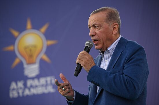 Turkey Election Erdogan Campaign Rally