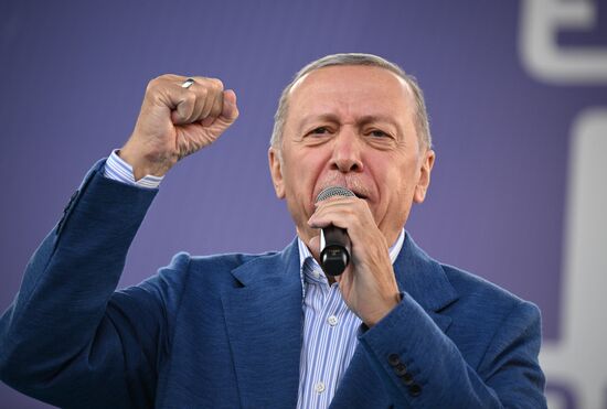 Turkey Election Erdogan Campaign Rally