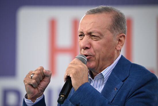 Turkey Election Erdogan Campaign Rally