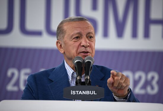 Turkey Election Erdogan Campaign Rally