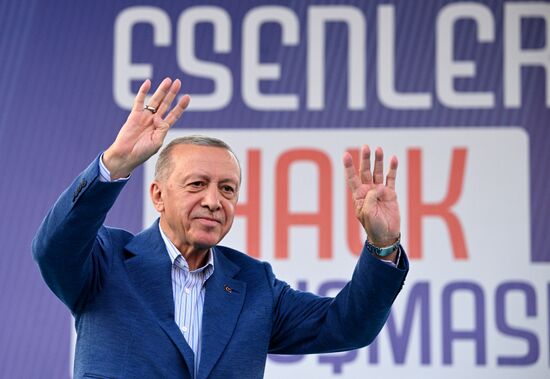 Turkey Election Erdogan Campaign Rally