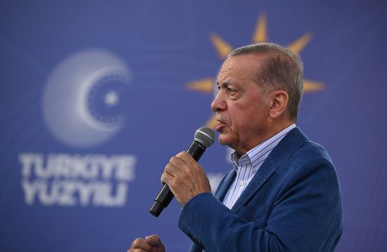 Turkey Election Erdogan Campaign Rally