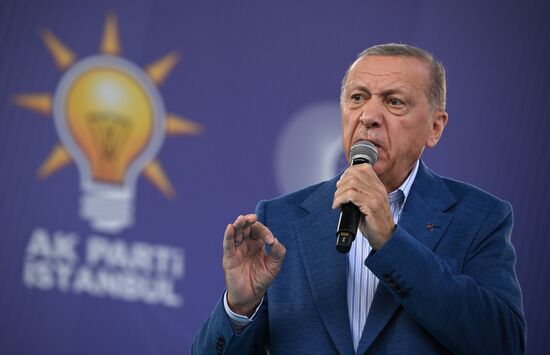 Turkey Election Erdogan Campaign Rally