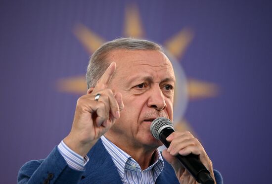 Turkey Election Erdogan Campaign Rally