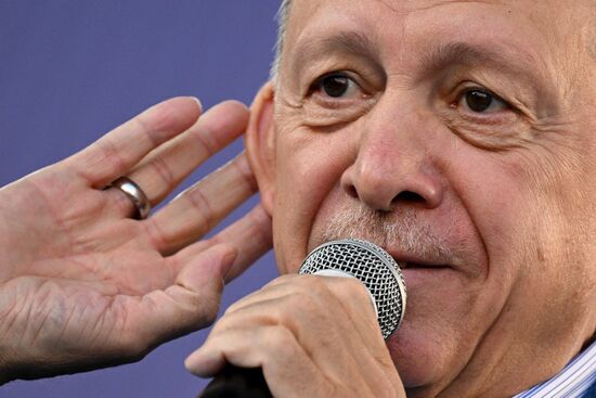 Turkey Election Erdogan Campaign Rally