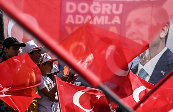 Turkey Election Erdogan Campaign Rally