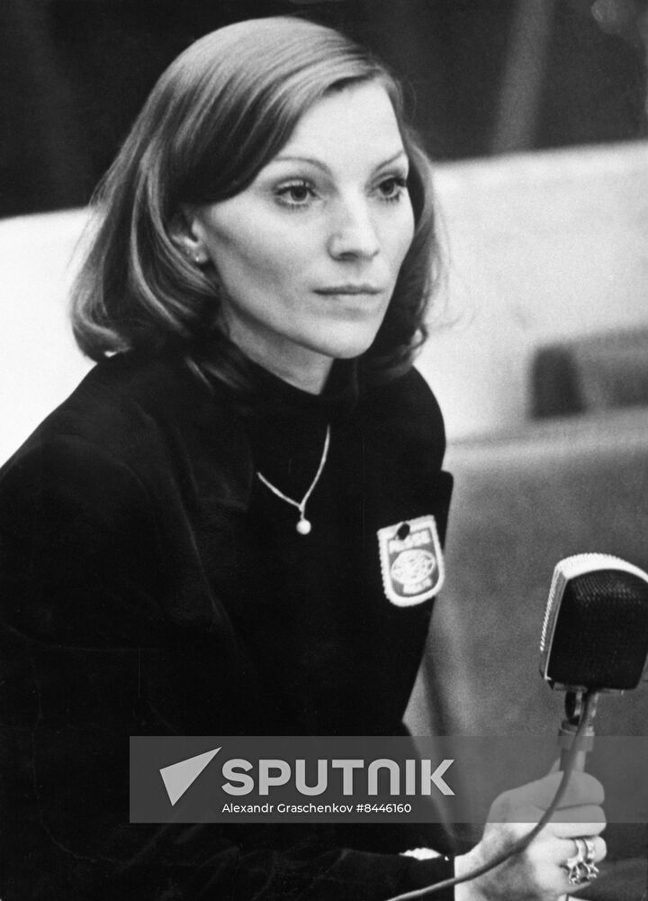Soviet gymnast Larisa Petrik
