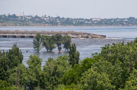 Russia Ukraine Kakhovka HPP Destruction