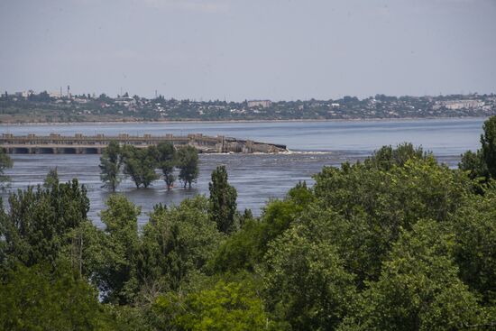 Russia Ukraine Kakhovka HPP Destruction