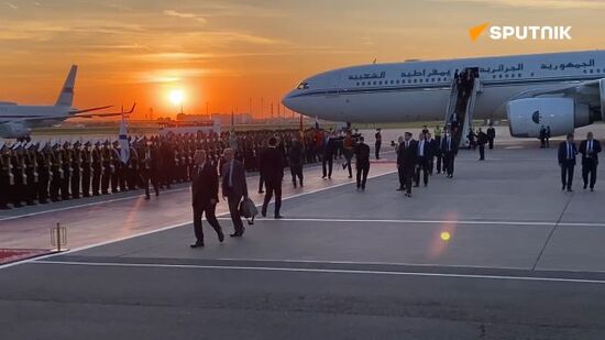 Algerian President Abdelmadjid Tebboune arrives in Russia for a state visit