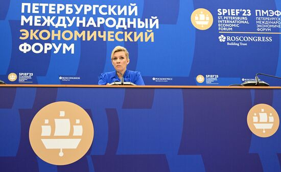 SPIEF-2023. Press briefing by Maria Zakharova