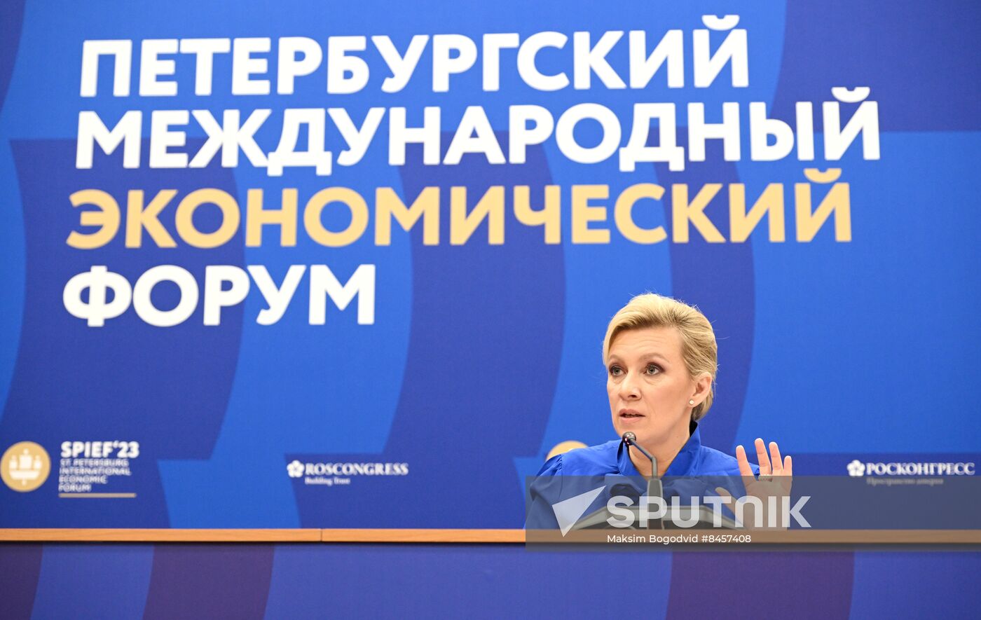 SPIEF-2023. Press briefing by Maria Zakharova