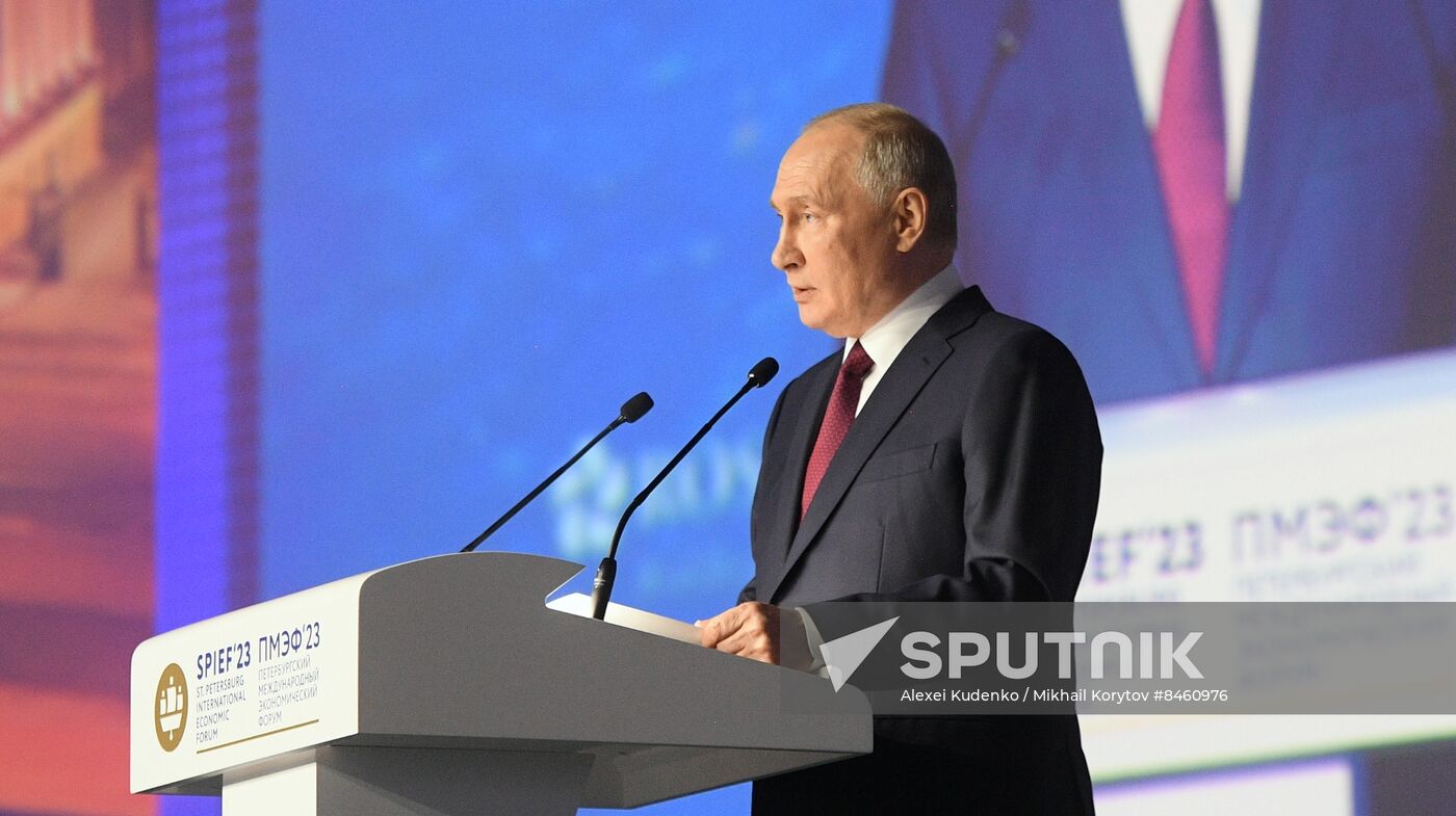 SPIEF-2023. President Vladimir Putin at the plenary session