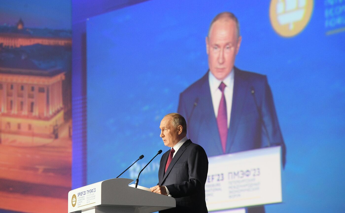 SPIEF-2023. President Vladimir Putin at the plenary session