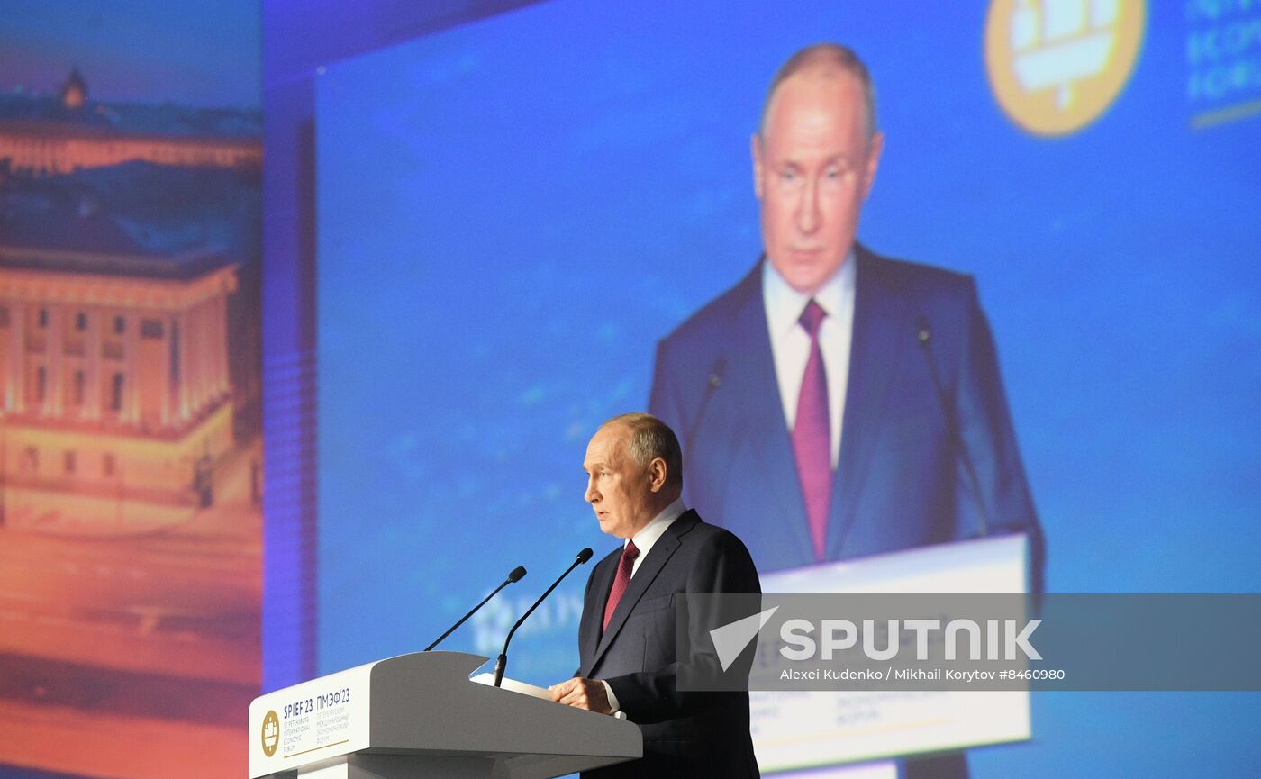 SPIEF-2023. President Vladimir Putin at the plenary session