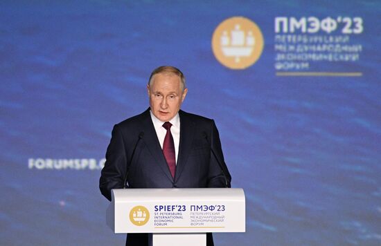 SPIEF-2023. President Vladimir Putin at the plenary session