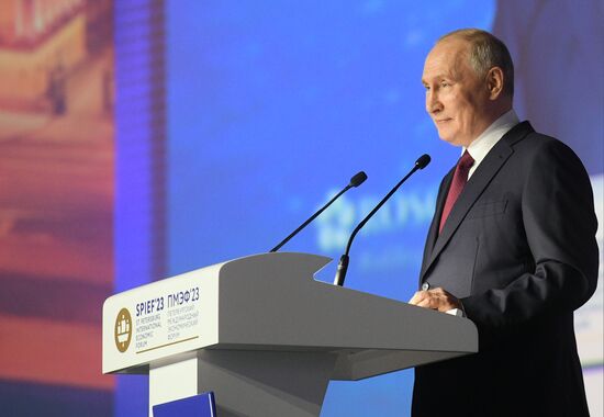 SPIEF-2023. President Vladimir Putin at the plenary session