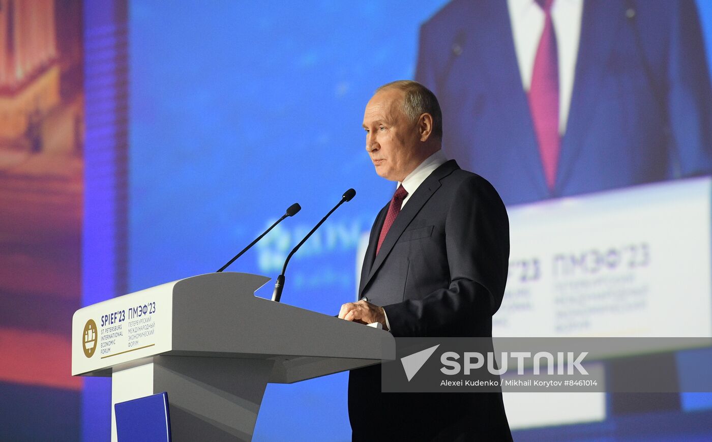 SPIEF-2023. President Vladimir Putin at the plenary session