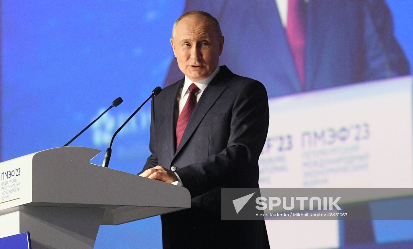 SPIEF-2023. President Vladimir Putin at the plenary session