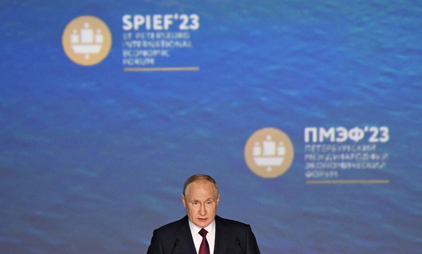 SPIEF-2023. President Vladimir Putin at the plenary session