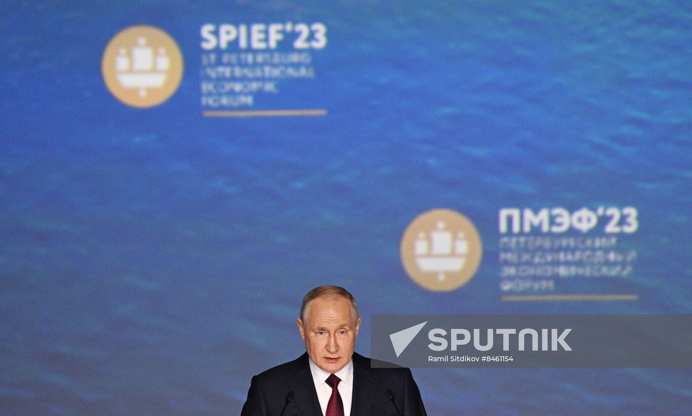 SPIEF-2023. President Vladimir Putin at the plenary session