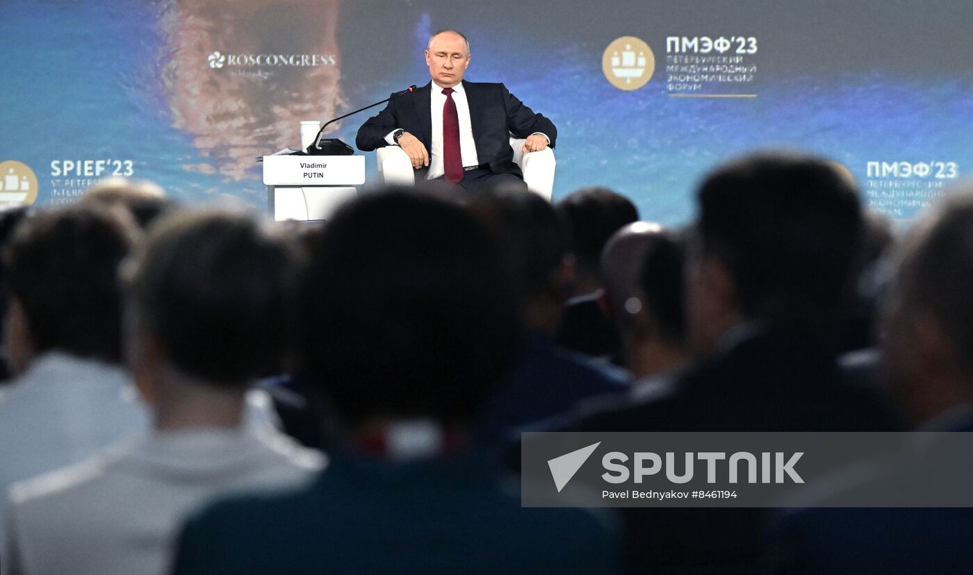 SPIEF-2023. President Vladimir Putin at the plenary session