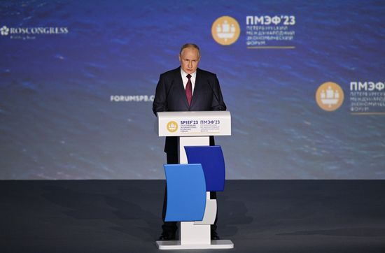 SPIEF-2023. President Vladimir Putin at the plenary session