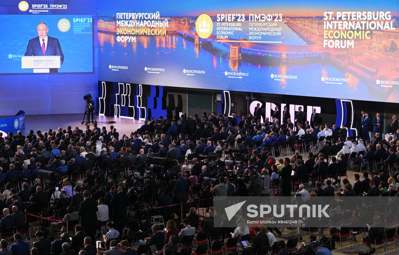 SPIEF-2023. President Vladimir Putin at the plenary session