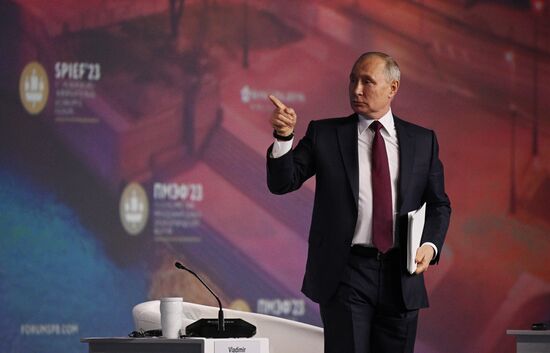 SPIEF-2023. President Vladimir Putin at the plenary session
