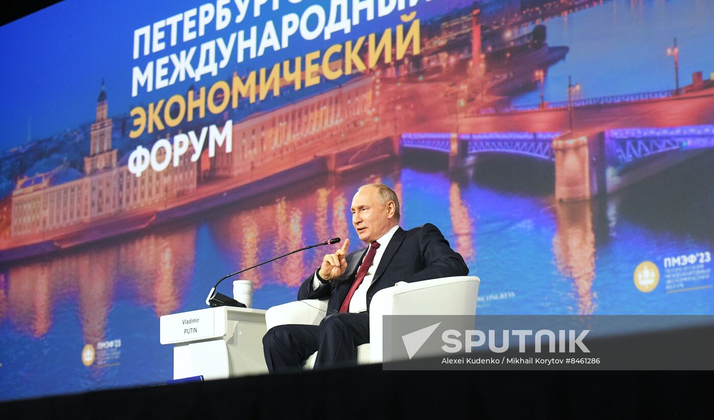 SPIEF-2023. President Vladimir Putin at the plenary session