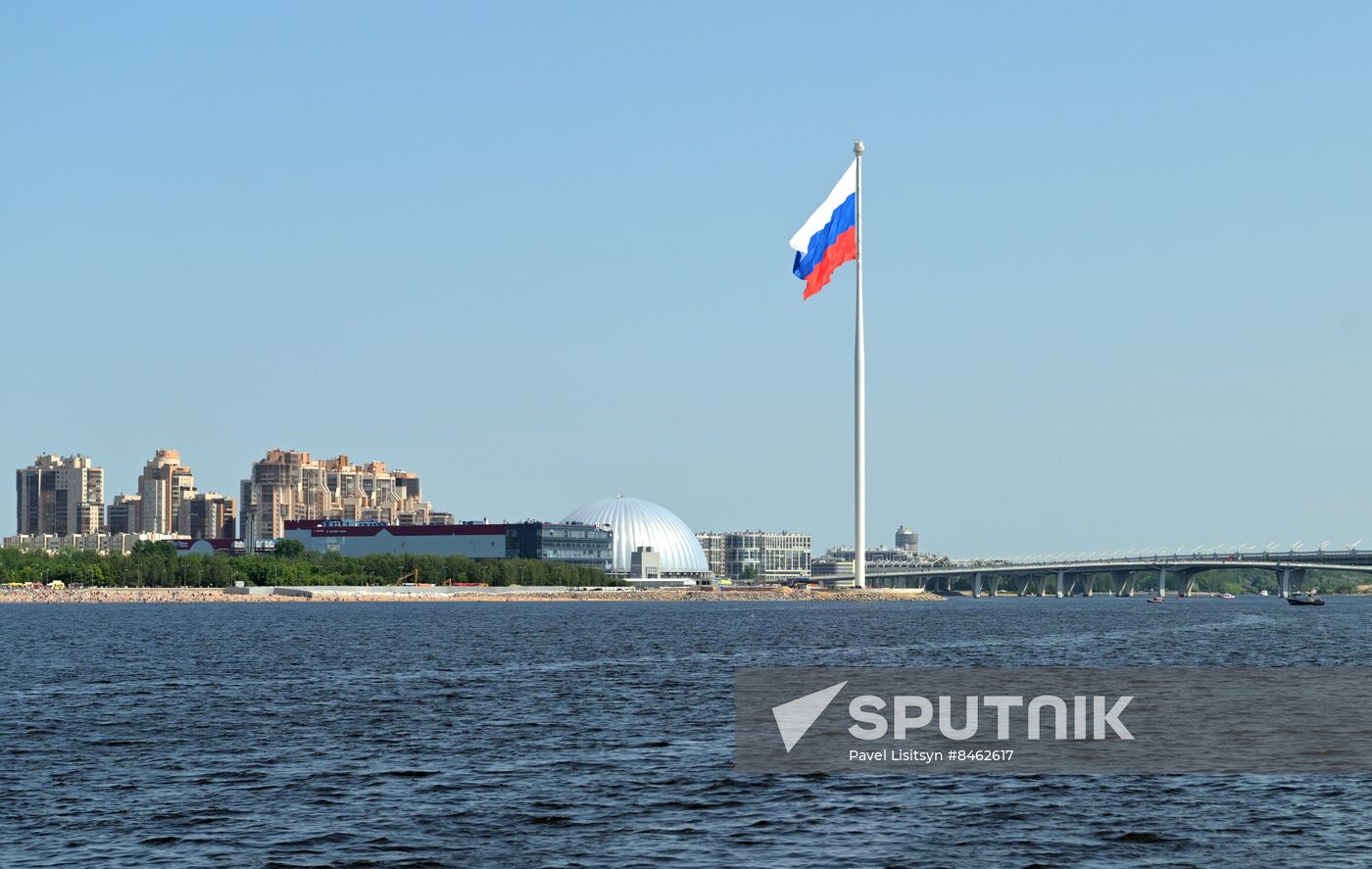 Russia Putin Flag Raising Ceremony