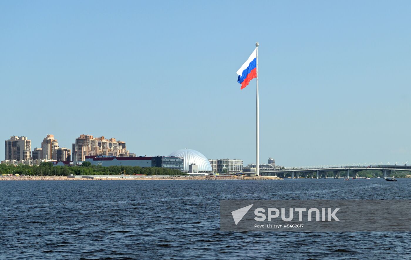 Russia Putin Flag Raising Ceremony