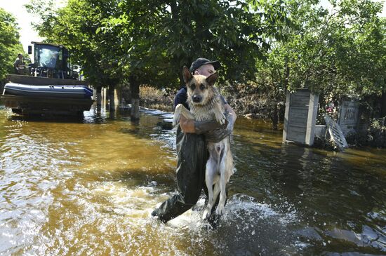 Russia Ukraine Kakhovka HPP Destruction Daily Life