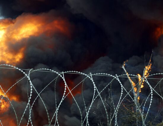 Russia Voronezh Fuel Tank Fire