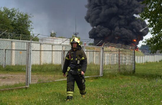 Russia Voronezh Fuel Tank Fire