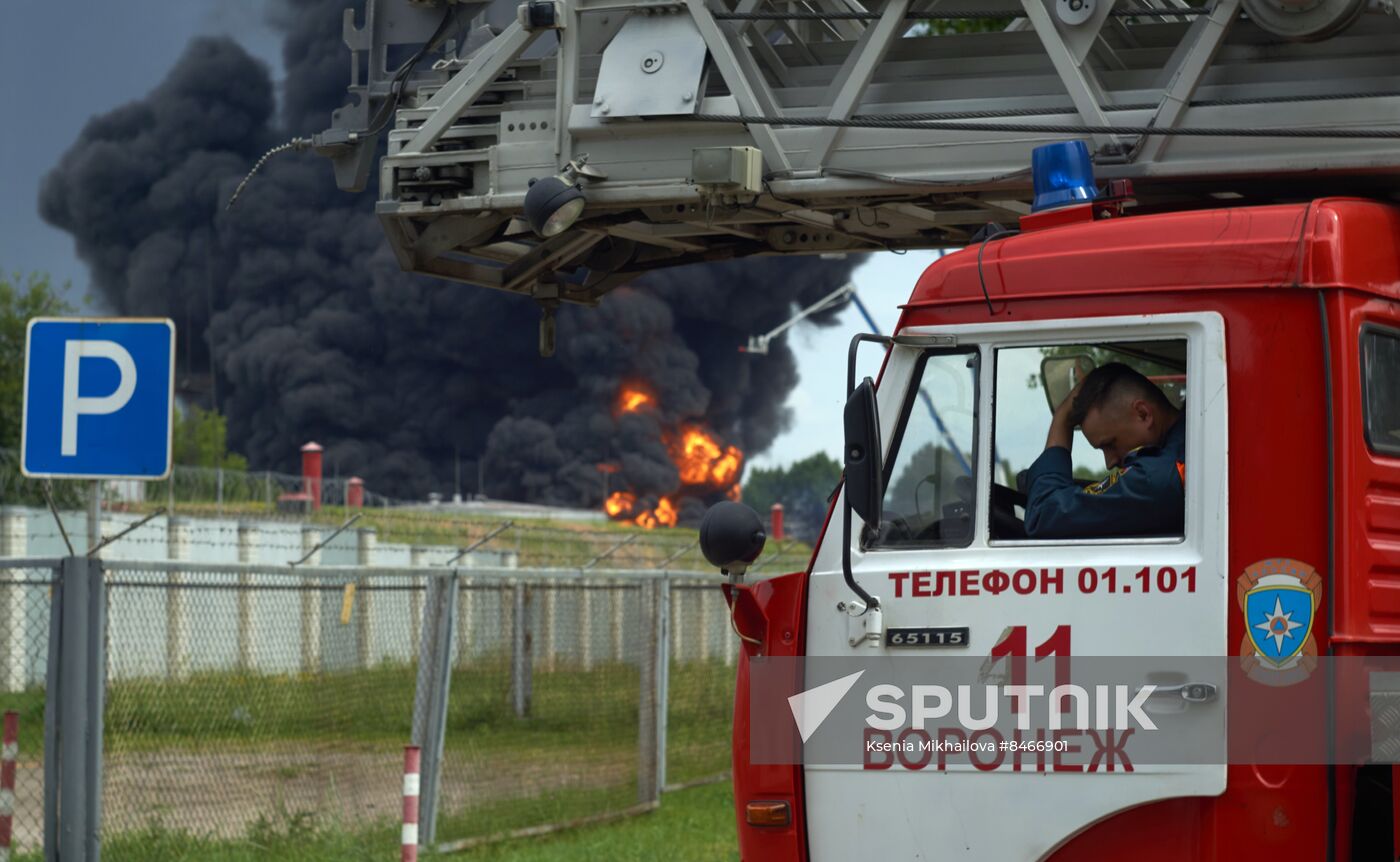 Russia Voronezh Fuel Tank Fire