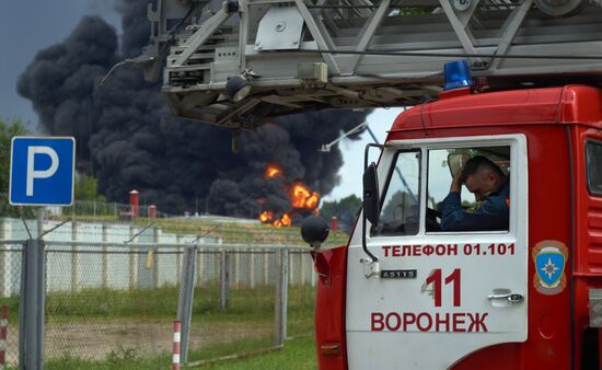 Russia Voronezh Fuel Tank Fire