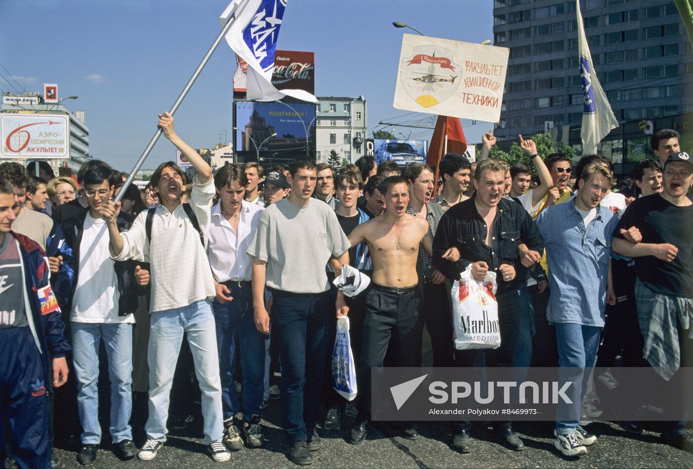Student protest rally in Moscow