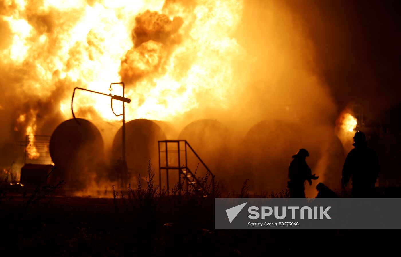 Russia Ukraime Military Operation Shelling Oil Depot