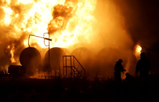 Russia Ukraime Military Operation Shelling Oil Depot
